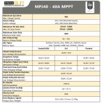 MPPT ŞARJ KONTROL CİHAZI MPJ40 12/24V 